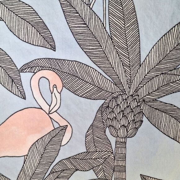 American Eagle Flex Cotton Shirt Blue Flamingo Button Up Mens S Beach Casual - Picture 5 of 12